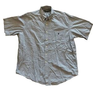 Ralph Lauren Golf Men XL Tilden Blue Gingham Check Short Sleeve Button Dwn Shirt